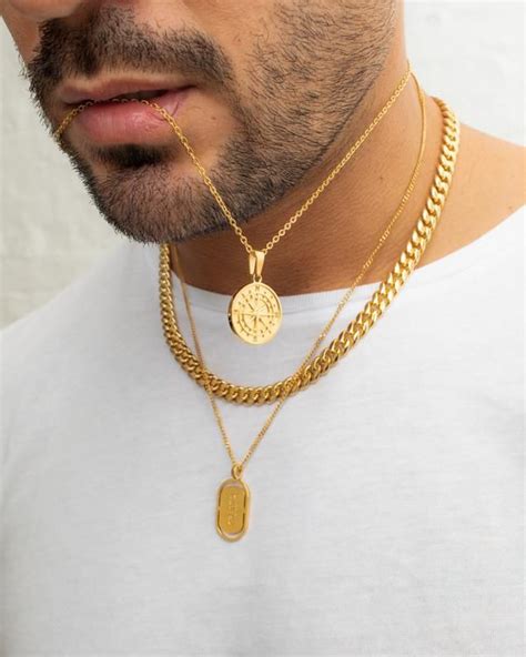 prada chain gold necklace mens